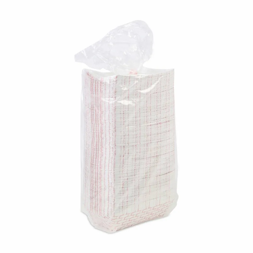 Boardwalk Paper Food Baskets, 5lb Capacity, Red/White, 500/Carton