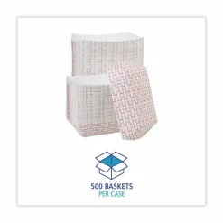 Boardwalk Paper Food Baskets, 5lb Capacity, Red/White, 500/Carton