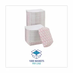 Boardwalk Paper Food Baskets, 2 lb Capacity, Red/White, 1,000/Carton