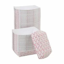Boardwalk Paper Food Baskets, 2 lb Capacity, Red/White, 1,000/Carton