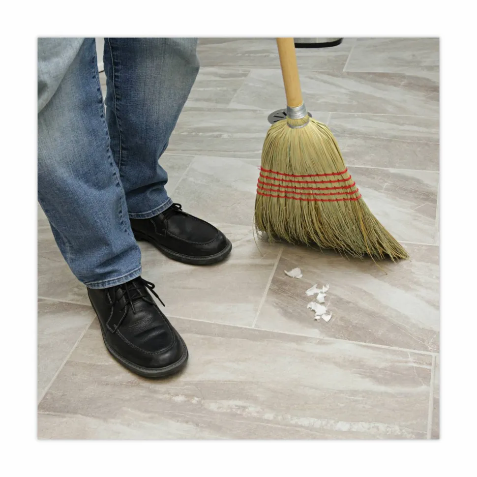 Boardwalk Parlor Broom, Yucca/Corn Fiber Bristles, 55.5" Overall Length, Natural