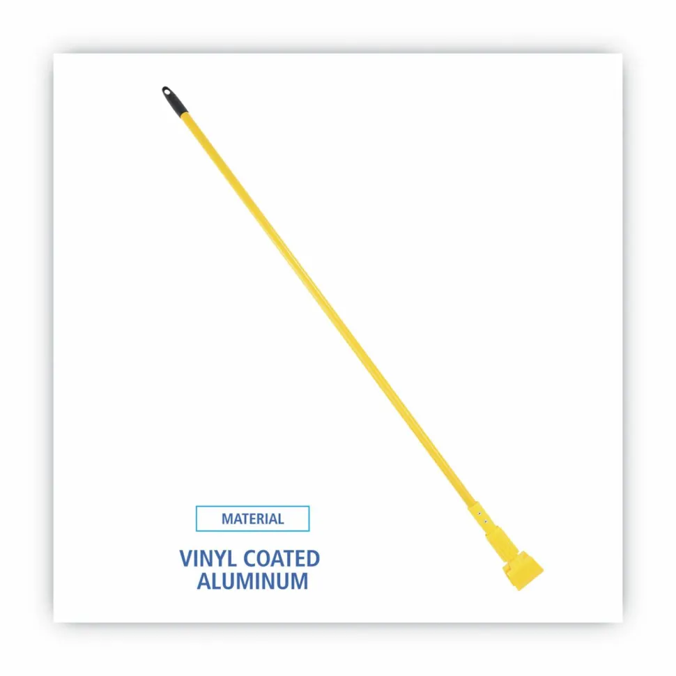Boardwalk Plastic Jaws Mop Handle for 5" Wide Mop Heads, 1" dia x 60", Yellow