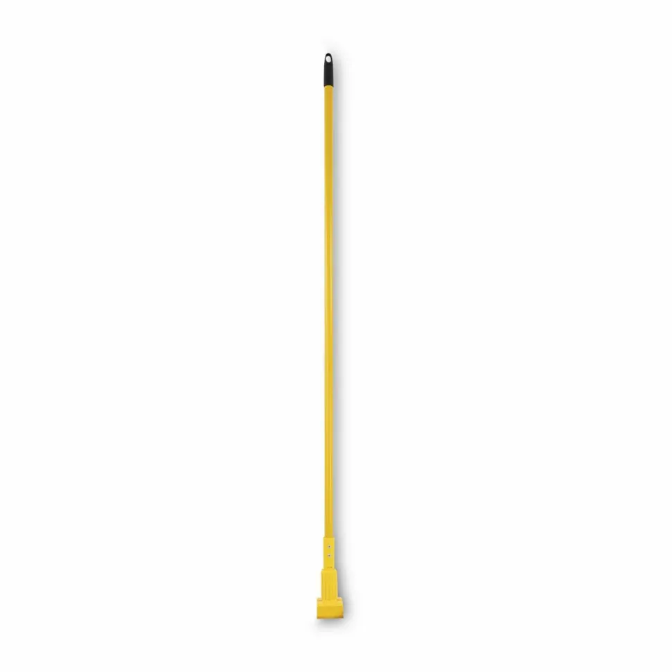 Boardwalk Plastic Jaws Mop Handle for 5" Wide Mop Heads, 1" dia x 60", Yellow