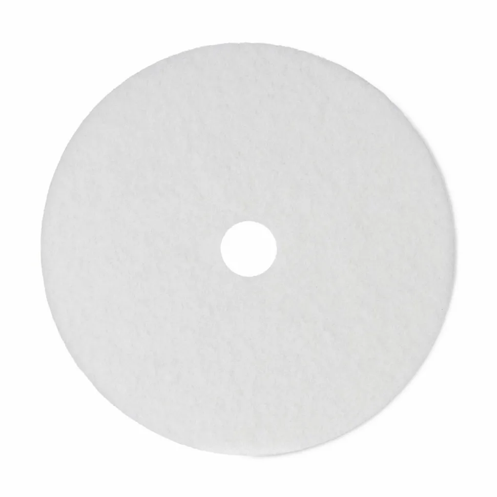 Boardwalk Polishing Floor Pads, 21" Diameter, White, 5/Carton