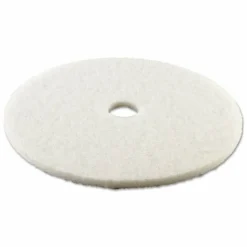 Boardwalk Polishing Floor Pads, 24" Diameter, White, 5/Carton