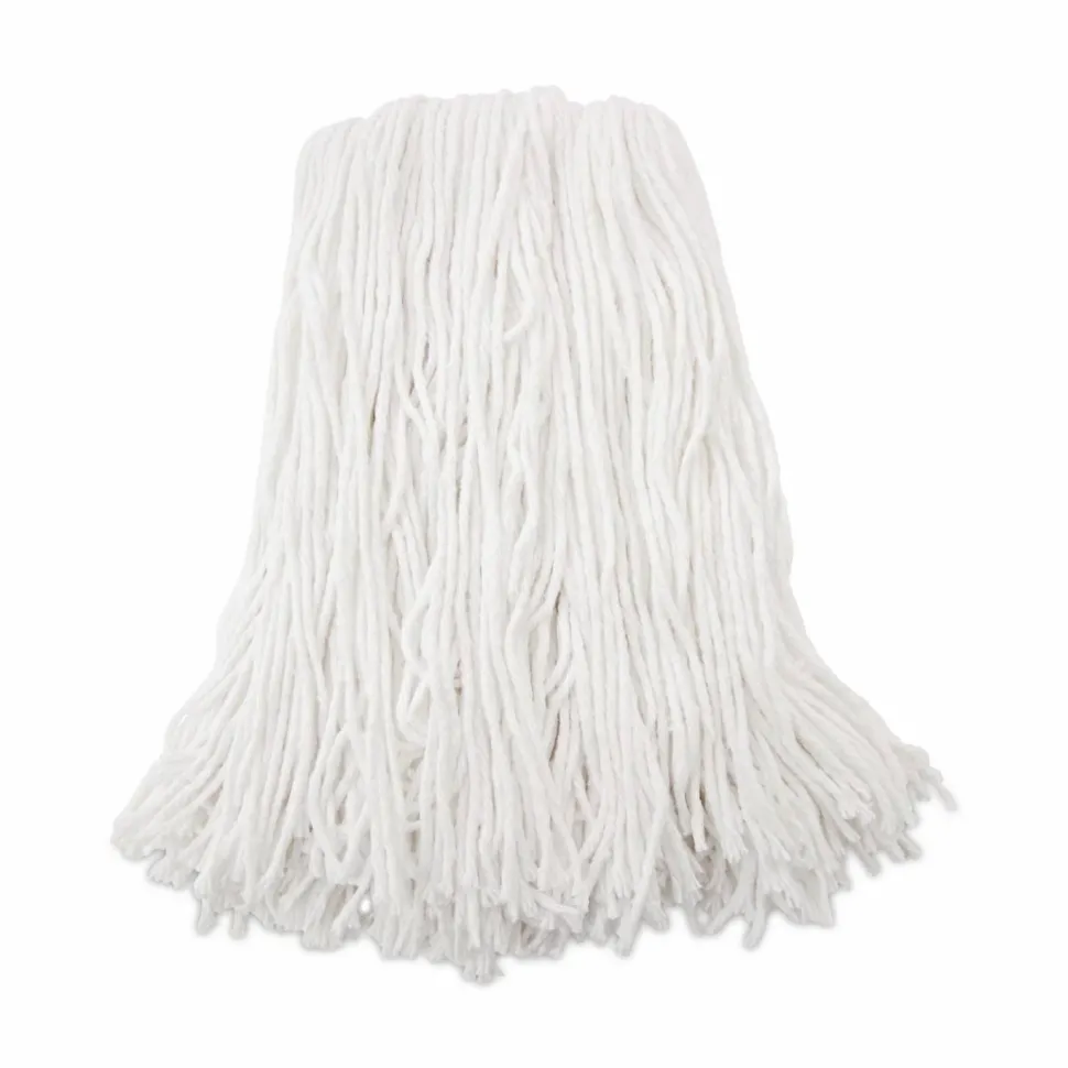 Boardwalk Premium Cut-End Wet Mop Heads, Rayon, 16oz, White, 12/Carton