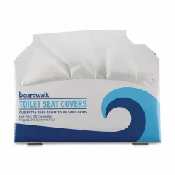 Boardwalk Premium Half-Fold Toilet Seat Covers, 14.17 x 16.73, White, 250/Sleeve, 4 Sleeves/Carton