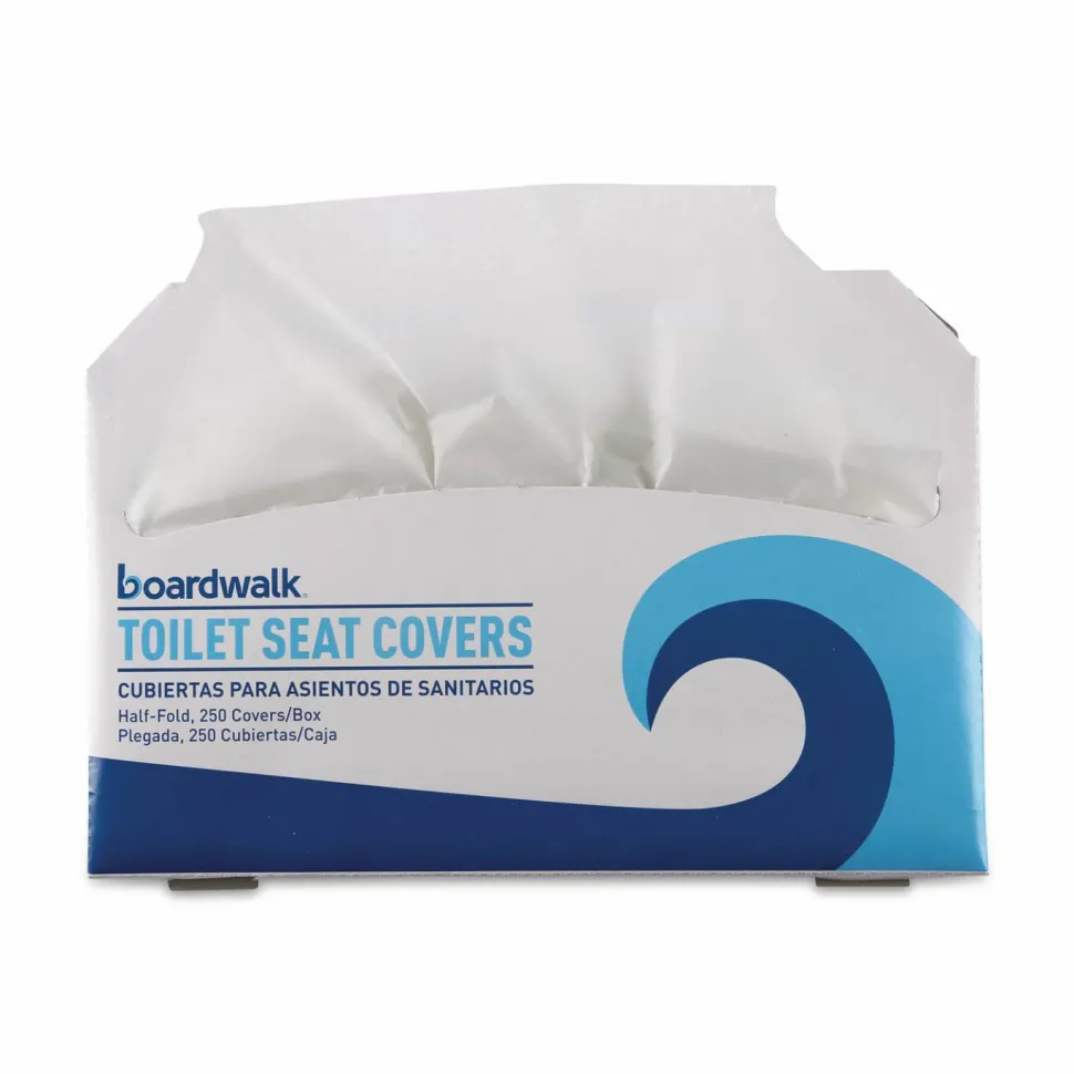 Boardwalk Premium Half-Fold Toilet Seat Covers, 14.17 x 16.73, White, 250/Sleeve, 4 Sleeves/Carton