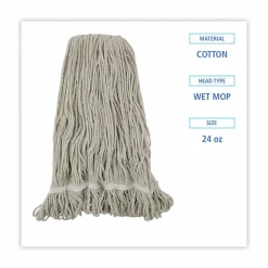 Boardwalk Pro Loop Web/Tailband Wet Mop Head, Cotton, 24 oz., White