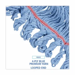 Boardwalk Pro Loop Web/Tailband Mop Head, Cotton/Polyester/Rayon, Large, Blue, 12/Carton