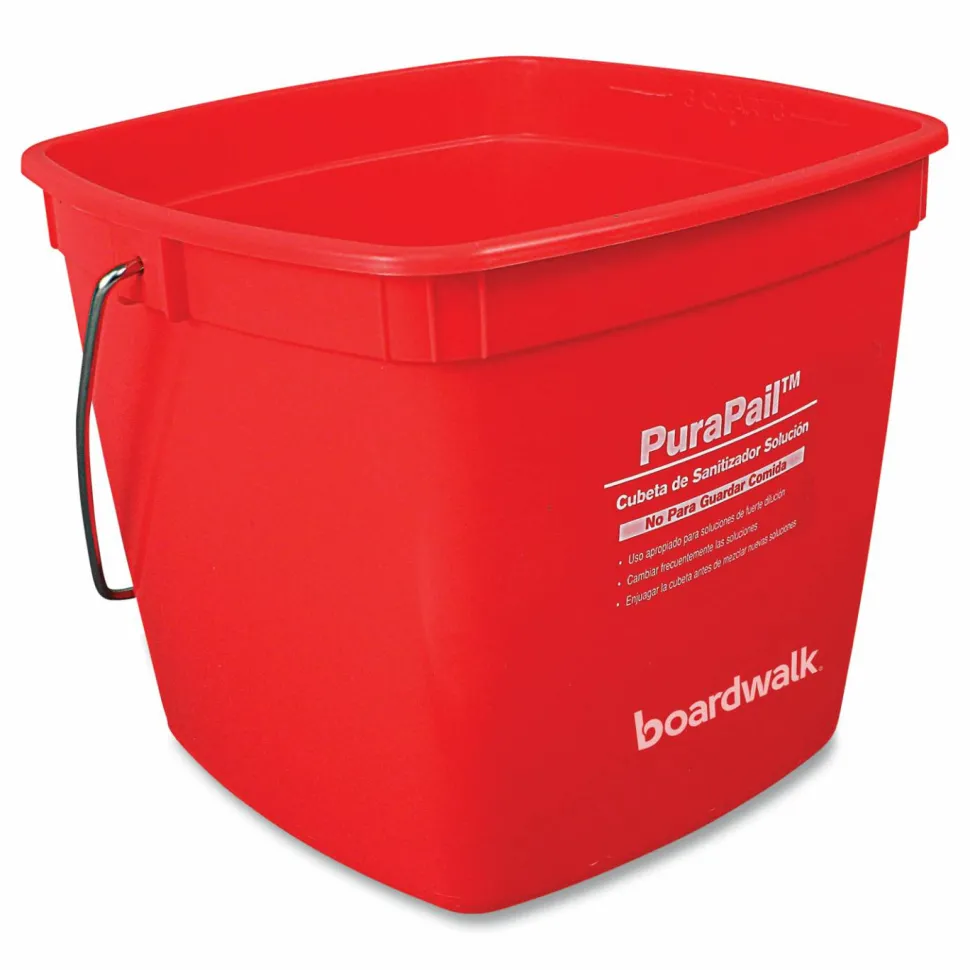 Boardwalk PuraPail, 6 qt, Red/White