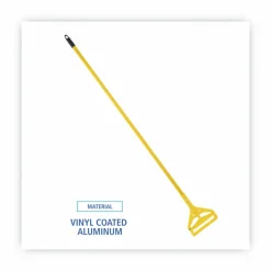 Boardwalk Quick Change Side-Latch Plastic/Aluminum Mop Handle, 60″, Yellow