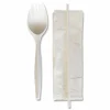 Boardwalk School Cutlery Kit, Mediumweight, Napkin/Spork/Straw, 5.31", Plastic, White, 1,000/Carton