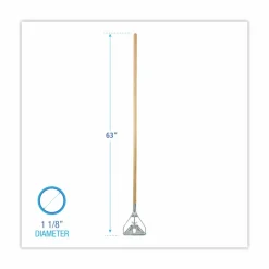 Boardwalk Screw Clamp Metal Head Wooden Mop Handle, #20+, 62