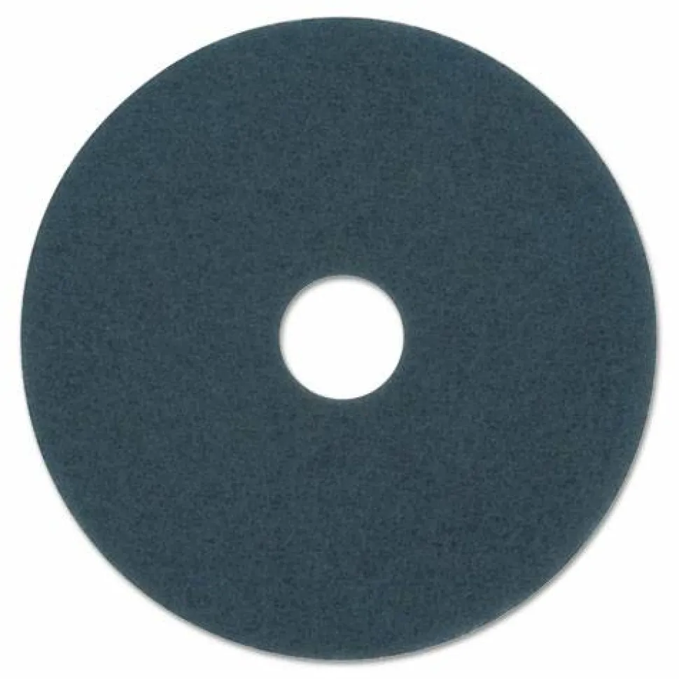 Boardwalk Scrubbing Floor Pads, 16" Diameter, Blue, 5/Carton