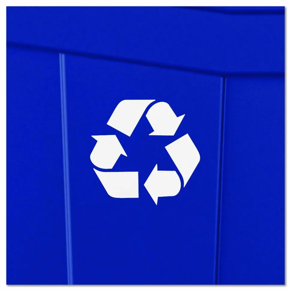 Boardwalk Slim Recycling Container, 23 gal, Polypropylene, Blue