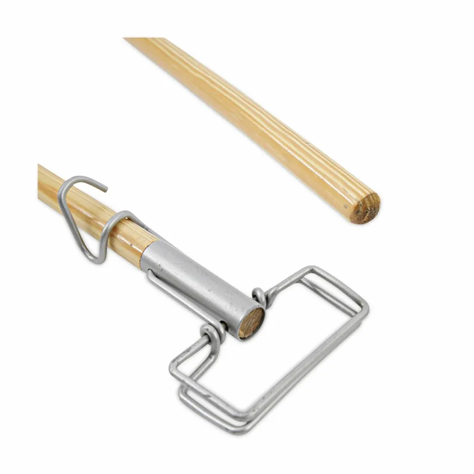 Boardwalk Spring Grip Metal Head Mop Handle for Most Mop Heads, 60", Natural