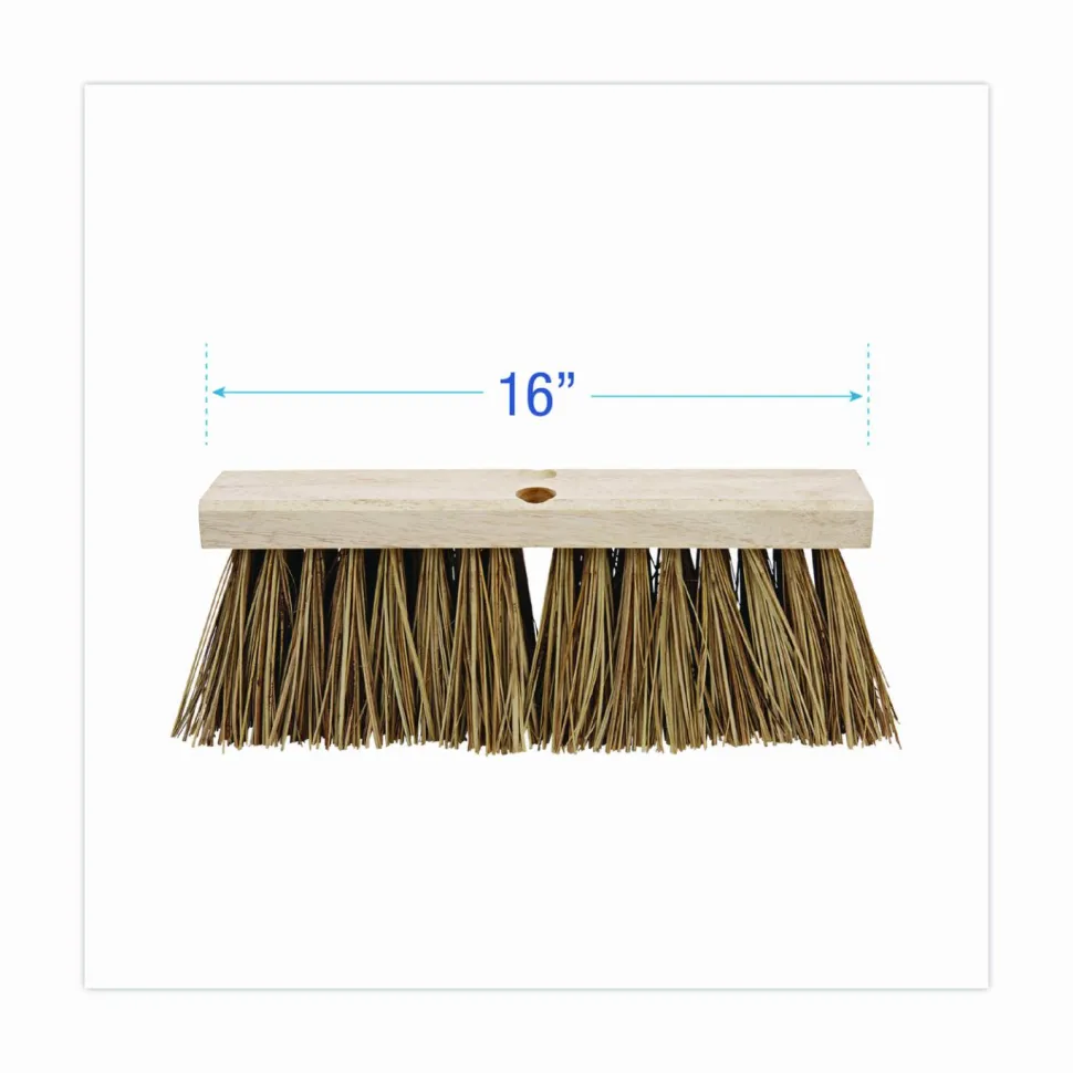 Boardwalk Street Broom Head, 6.25" Brown Palmyra Fiber Bristles, 16" Brush