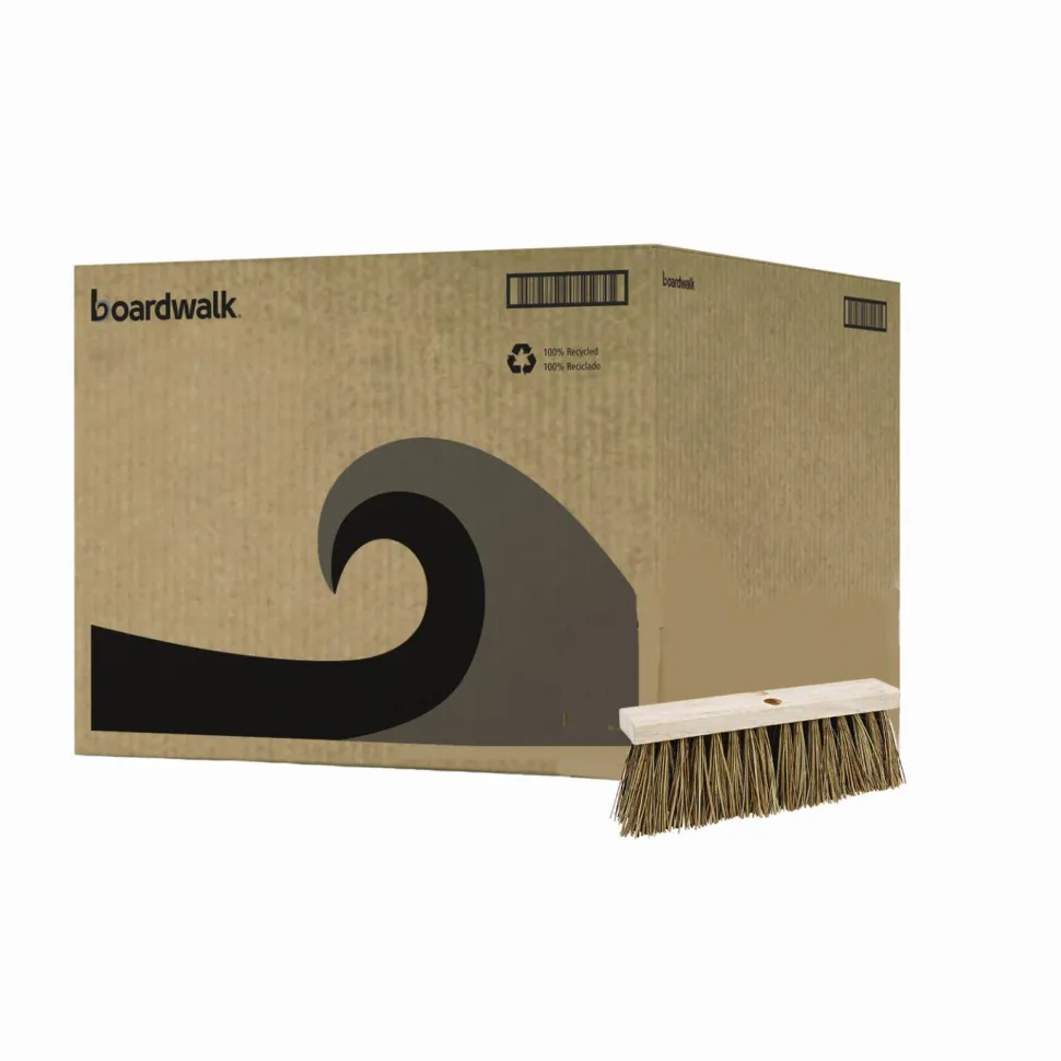 Boardwalk Street Broom Head, 6.25" Brown Palmyra Fiber Bristles, 16" Brush