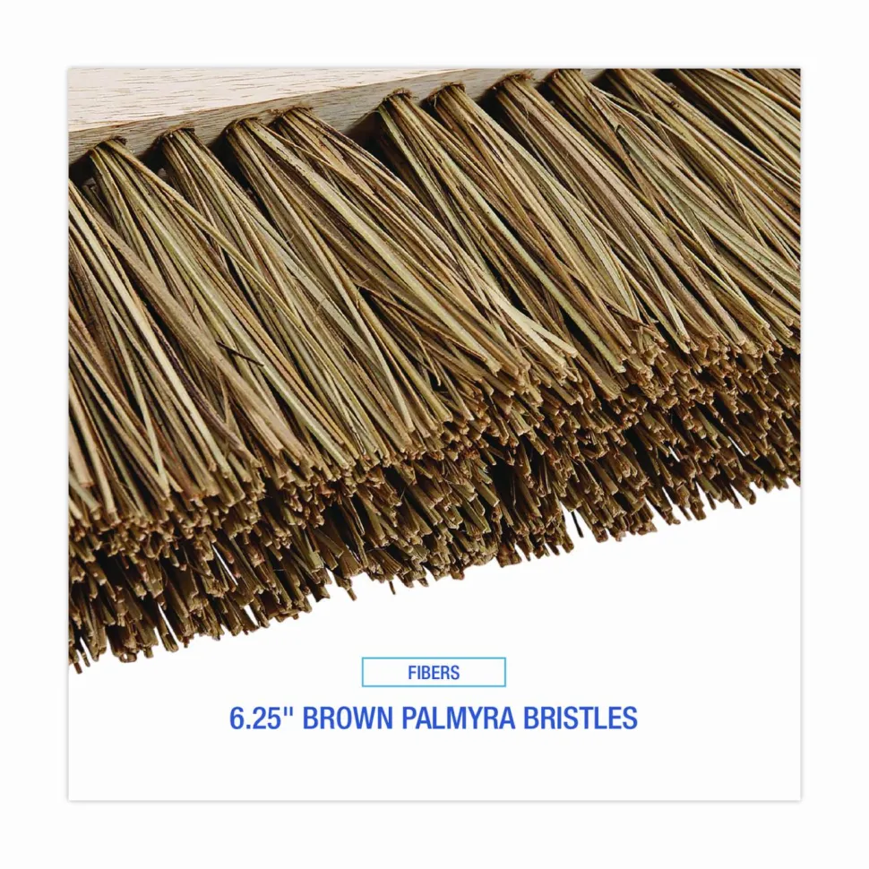 Boardwalk Street Broom Head, 6.25" Brown Palmyra Fiber Bristles, 16" Brush