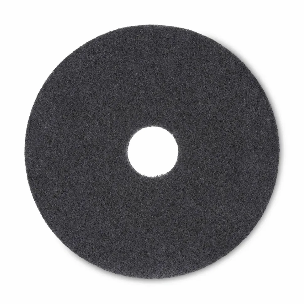 Boardwalk Stripping Floor Pads, 16" Diameter, Black, 5/Carton