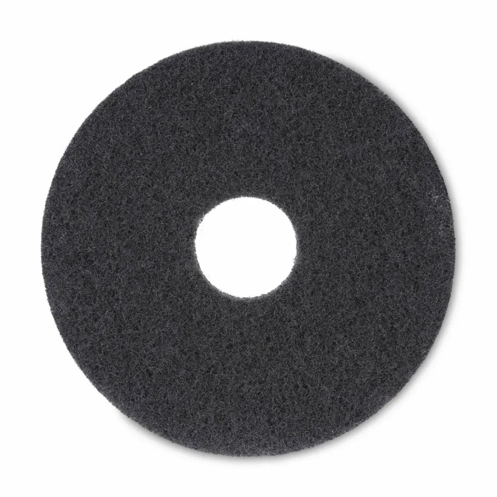 Boardwalk Stripping Floor Pads, 13" Diameter, Black, 5/Carton