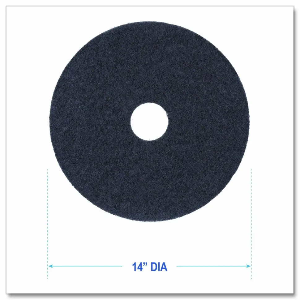 Boardwalk Stripping Floor Pads, 14" Diameter, Black, 5/Carton