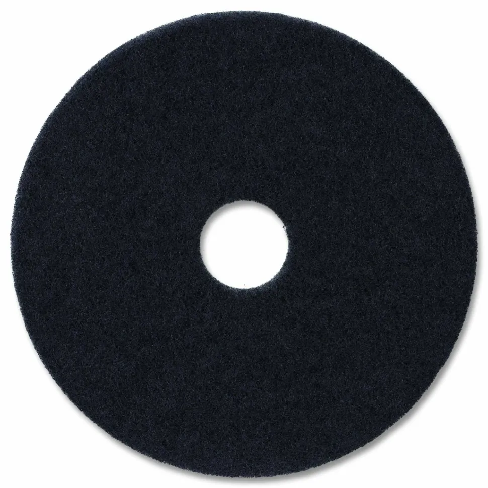 Boardwalk Stripping Floor Pads, 12" Diameter, Black, 5/Carton