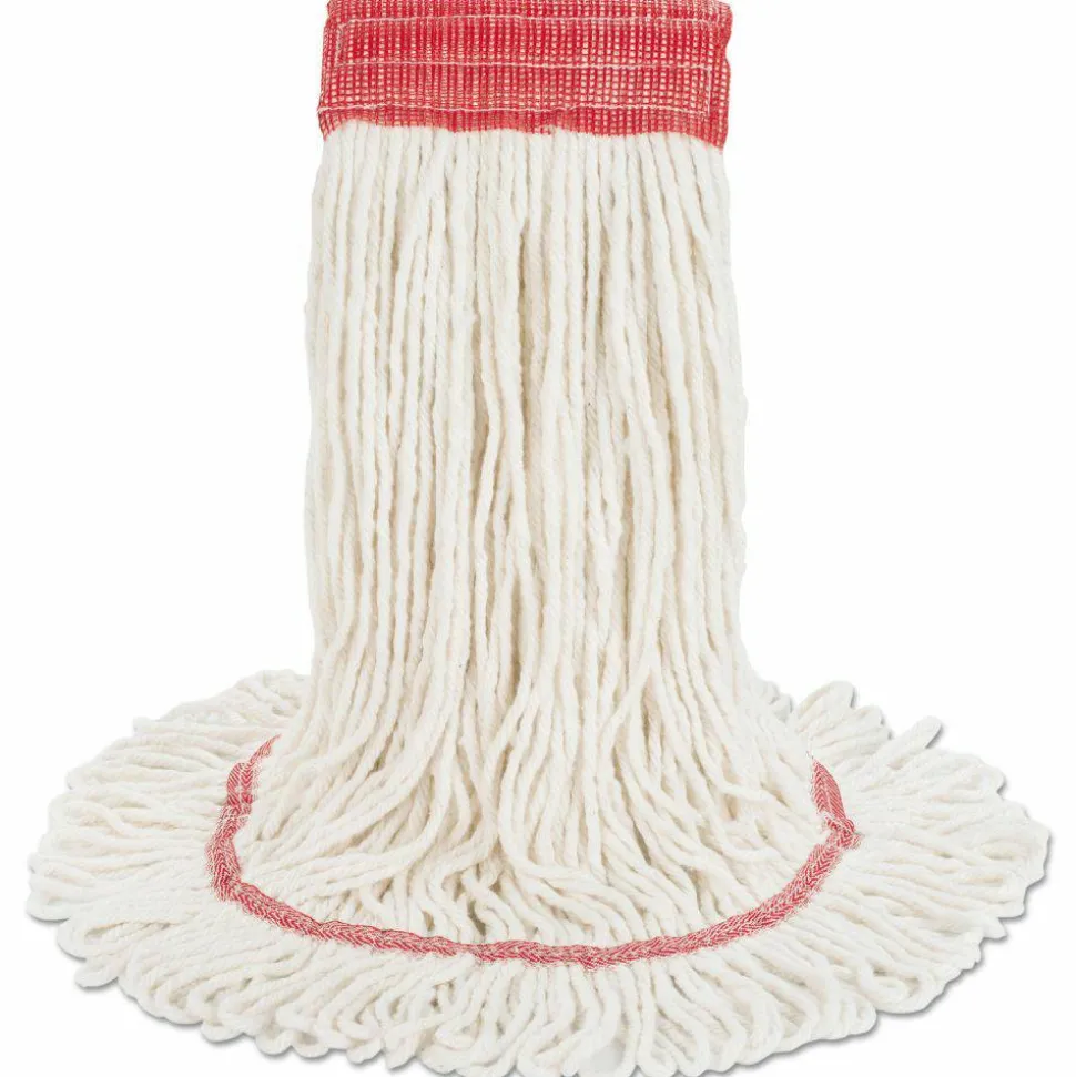 Boardwalk Super Loop Wet Mop Head, Cotton/Synthetic Fiber, 5" Headband, Large Size, White