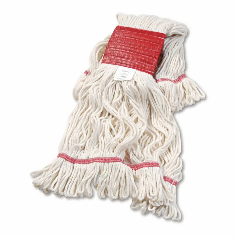 Boardwalk Super Loop Wet Mop Head, Cotton/Synthetic Fiber, 5" Headband, Large Size, White