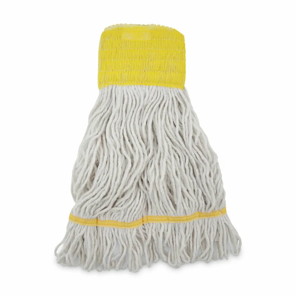 Boardwalk Super Loop Wet Mop Head, Cotton/Synthetic Fiber, 5" Headband, Small Size, White, 12/Carton