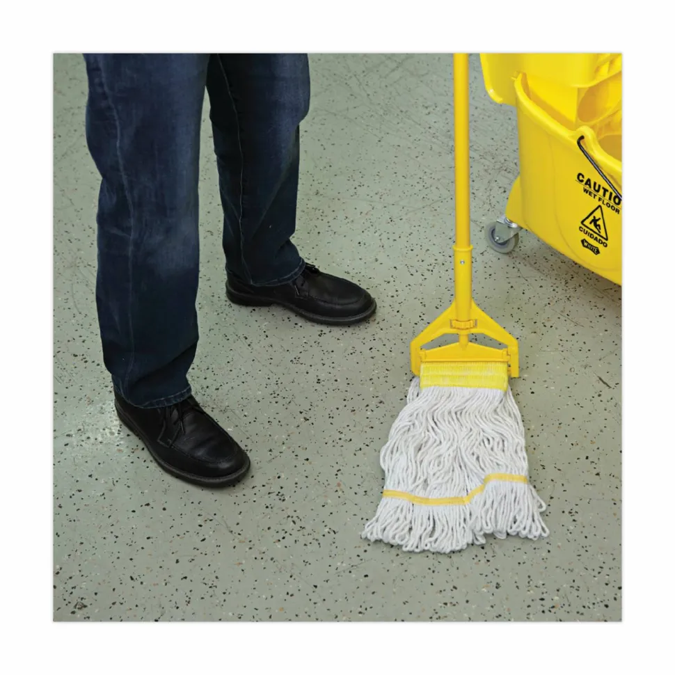 Boardwalk Super Loop Wet Mop Head, Cotton/Synthetic Fiber, 5" Headband, Small Size, White, 12/Carton