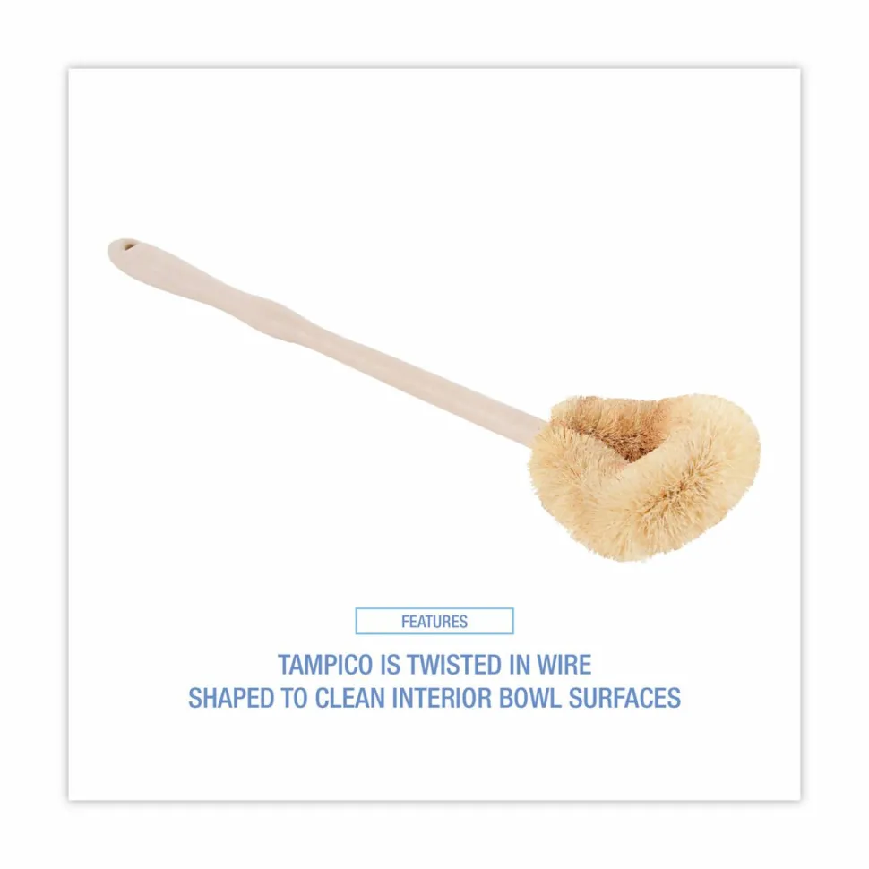 Boardwalk Tampico Toilet Bowl Brush, 19" Overall Length, Beige