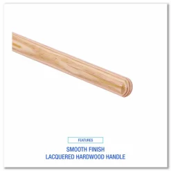 Boardwalk Tapered End Broom Handle, Lacquered Wood, 1.13" dia x 54", Natural