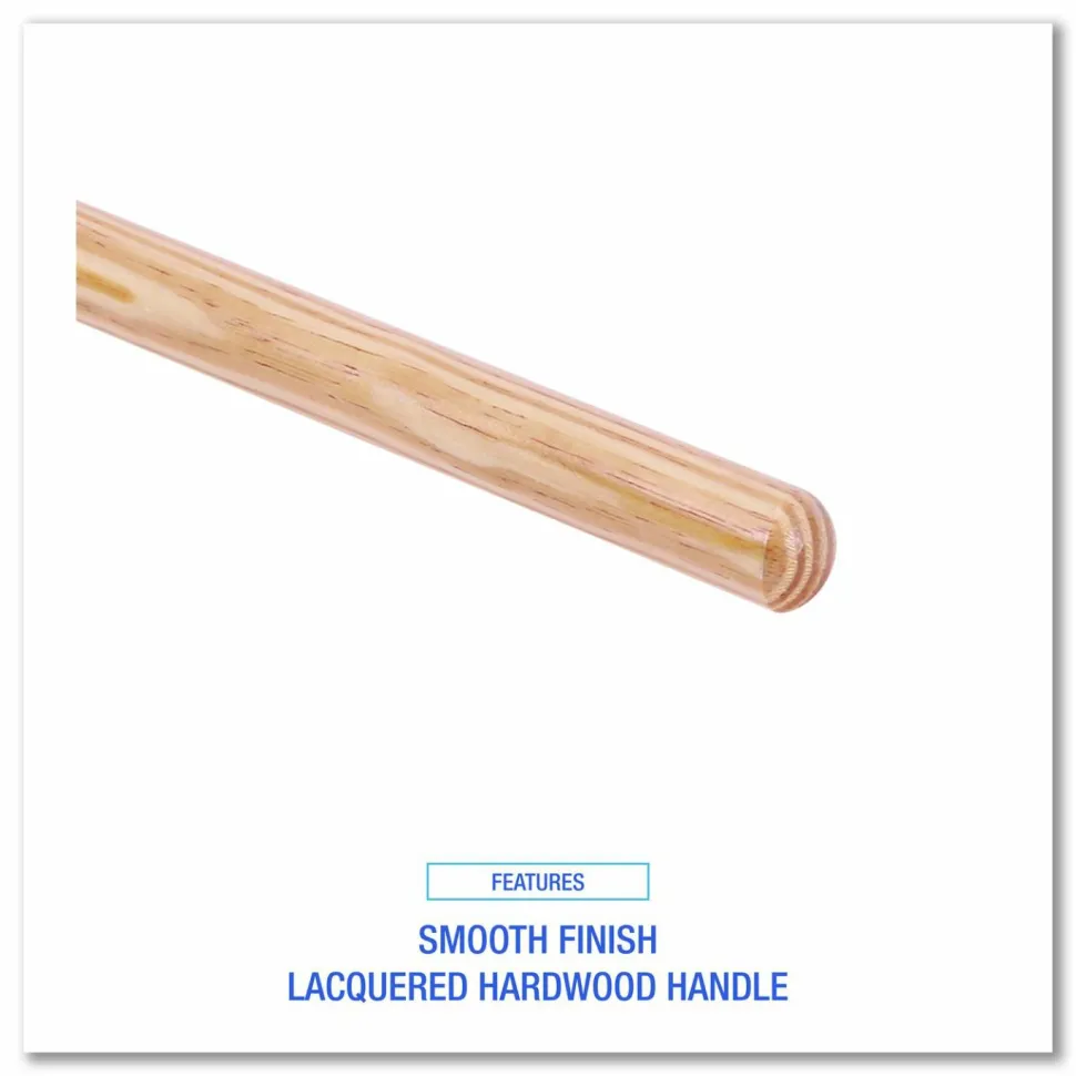 Boardwalk Tapered End Broom Handle, Lacquered Wood, 1.13" dia x 54", Natural