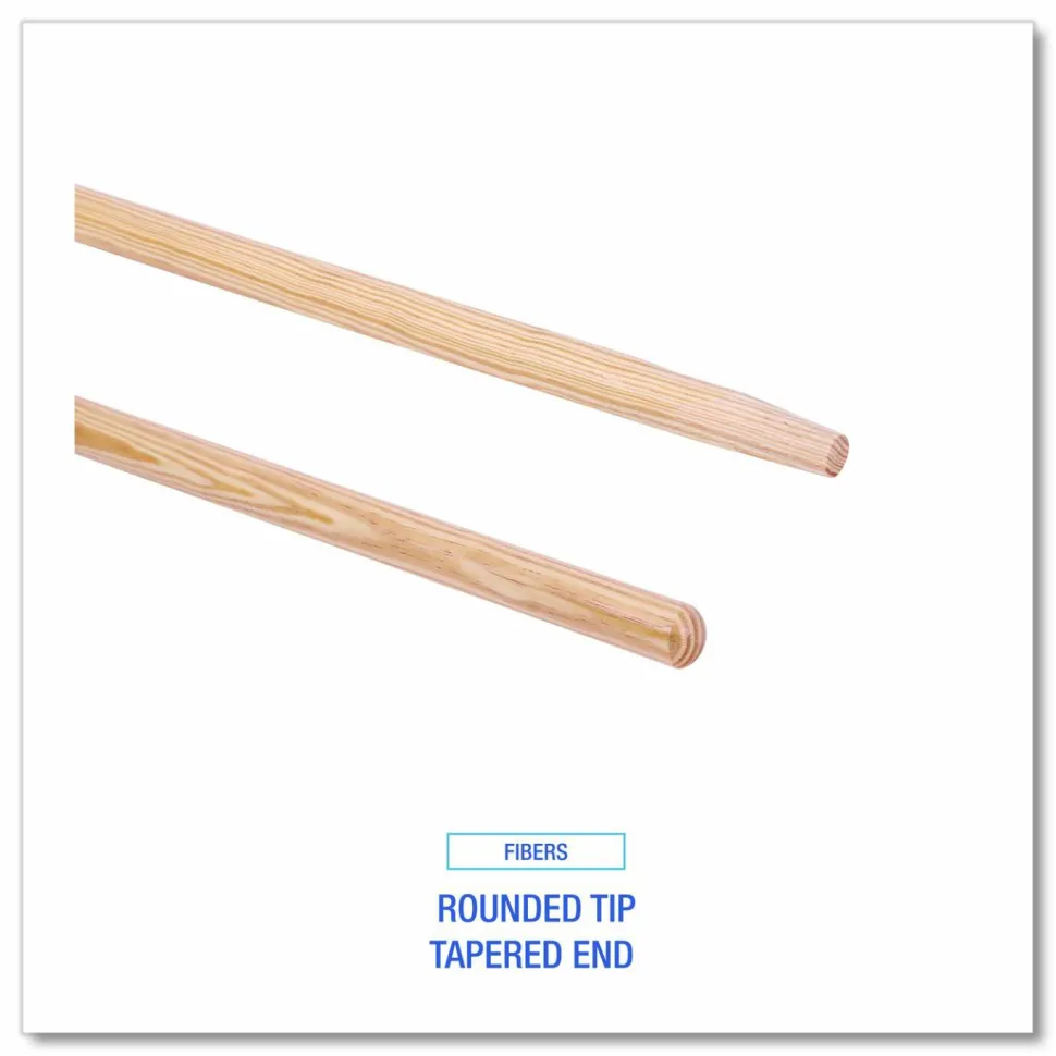 Boardwalk Tapered End Broom Handle, Lacquered Wood, 1.13" dia x 54", Natural