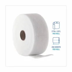 Boardwalk TrapEze Disposable Dusting Sheets, 5" x 125 ft, White, 250 Sheets/Roll, 2 Rolls/Carton