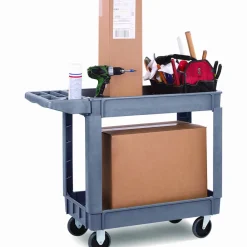 Boardwalk Two-Shelf Utility Cart, Plastic, 2 Shelves, 500 lb Capacity, 17.25