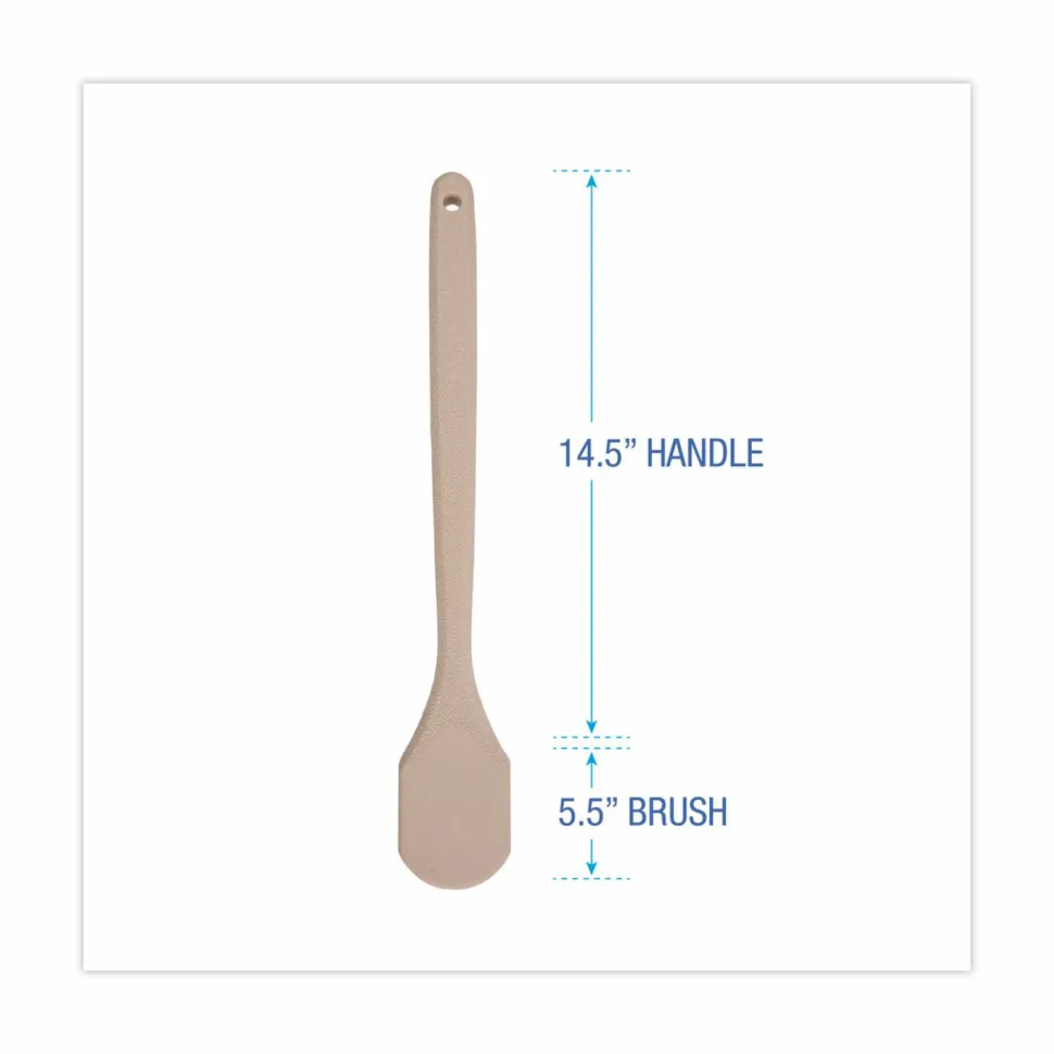 Boardwalk Utility Brush, Cream Nylon Bristles, 5.5" Brush, 14.5" Tan Plastic Handle