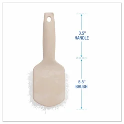 Boardwalk Utility Brush, Cream Nylon Bristles, 5.5" Brush, 3.5" Tan Plastic Handle
