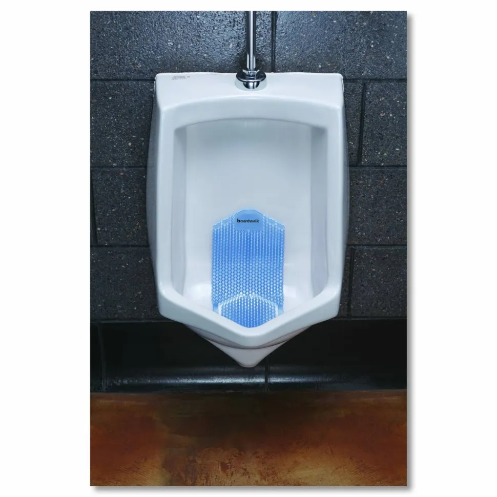 Boardwalk Vertical Urinal Screen, Cotton Blossom Scent, Blue, 5.22 oz, 6/Carton