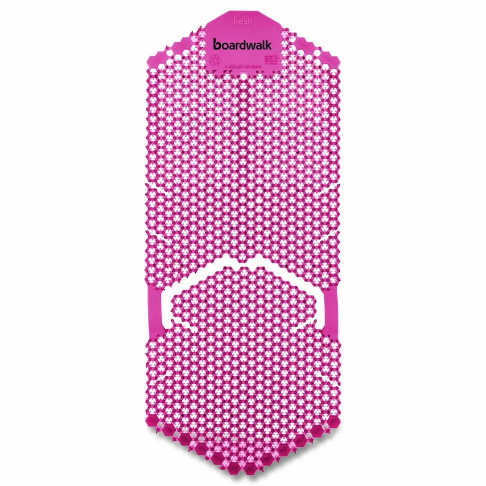 Boardwalk Vertical Urinal Screen, Spiced Apple Scent, Red, 5.22 oz, 6/Carton