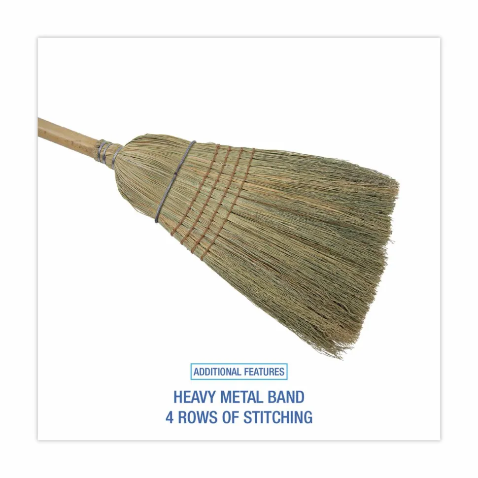 Boardwalk Warehouse Broom, Corn Fiber Bristles, 56" Overall Length, Natural