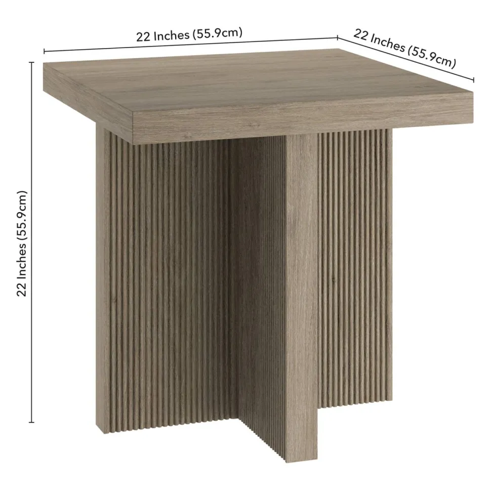 Boden 22" Wide Square Side Table in Antiqued Gray Oak