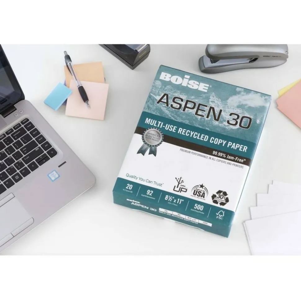 Boise ASPEN 30 Multi-Use Printer & Copy Paper, White, Ledger (11" x 17"), 2500 Sheets Per Case, 20 Lb, 92 Brightness, 30% Recycled, FSC Certified