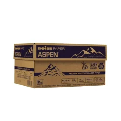 Boise ASPEN Premium Laser Paper, 8 Reams, White, Letter Size (8 1/2" x 11"), 500 Sheets Per Ream, 30% Recycled, FSC Certified, 24 Lb, 96 Brightness