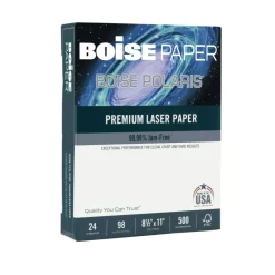 Boise POLARIS Premium Laser Paper, 8 Reams, White, Letter Size (8 1/2" x 11"), 500 Sheets Per Ream, FSC Certified, 24 Lb, 98 Brigtness