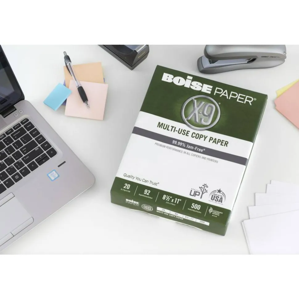 Boise X-9 Multi-Use Printer & Copy Paper, White, Letter (8.5" x 11"), 5000 Sheets Per Case, 20 Lb, 92 Brightness