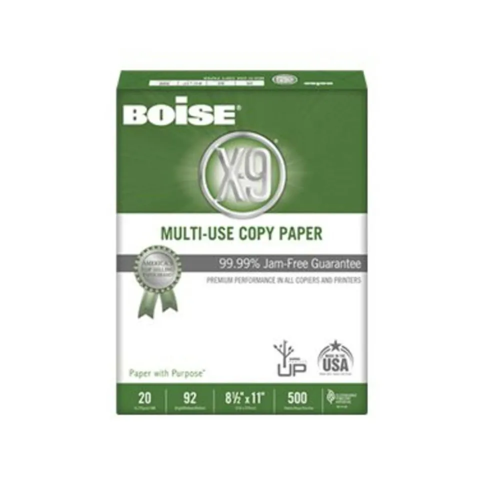 Boise X-9 Multi-Use Printer & Copy Paper, White, Letter (8.5" x 11"), 2500 Sheets Per Case, 20 Lb, 92 Brightness