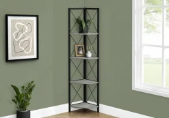 Bookshelf, Bookcase, Etagere, Corner, 4 Tier, 60